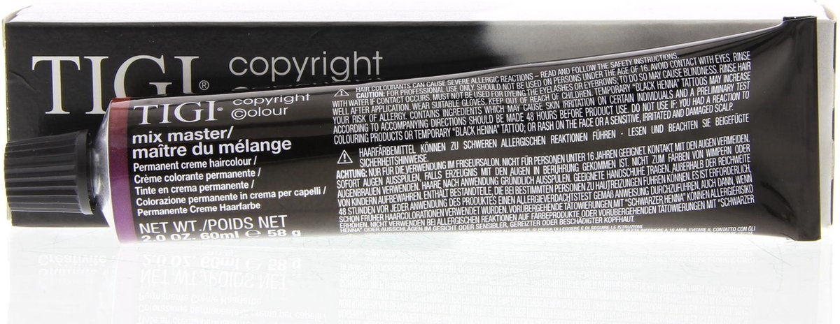 Tigi Haarverf Copyright Colour Mix Master Pure Pigment Creme Emulsion /88 AA Intense Smokey Ash