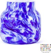 Design vaas Bloom - Fidrio DELFTS BLUE - glas, mondgeblazen - hoogte 15 cm