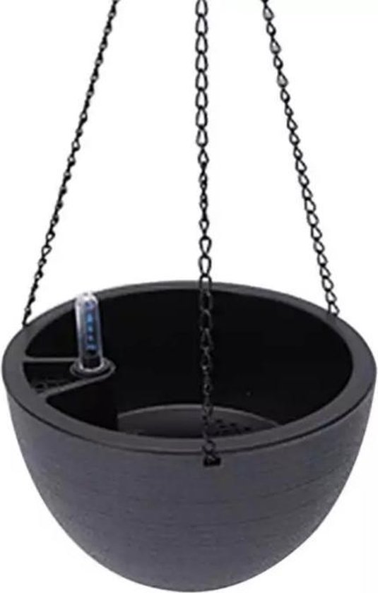 presentatie circulatie zwaarlijvigheid Hangpot (grijs) met metalen ketting en waterpeil (21 cm met een ketting van  40 cm,... | bol.com