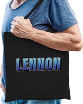 Lennon muziek fan cadeau tas zwart heren - kado tas / tasje / shopper