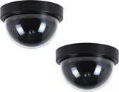 2x Dummy nep koepel beveiligingscamera met ledlampje 12 cm - Beveiligingsmateriaal - Beveiligingscamera - Inbraakbeveiliging - Huis beveiligen