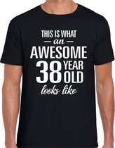 Awesome 38 year / 38 jaar cadeau t-shirt zwart heren XL