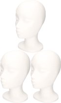 3x Hobby / DIY têtes / têtes en polystyrène Sonja 30 cm femme / fille - Tête de montage / tête de mannequin pour dans une vitrine - Fabrication de matériaux de base / matériel de loisir