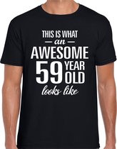 Awesome 59 year / 59 jaar cadeau t-shirt zwart heren XL