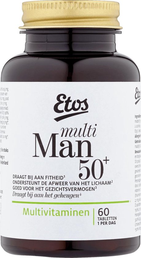 leerling Bemiddelaar toezicht houden op Etos Multi Man 50+ voedingssupplement - 60 tabletten | bol.com