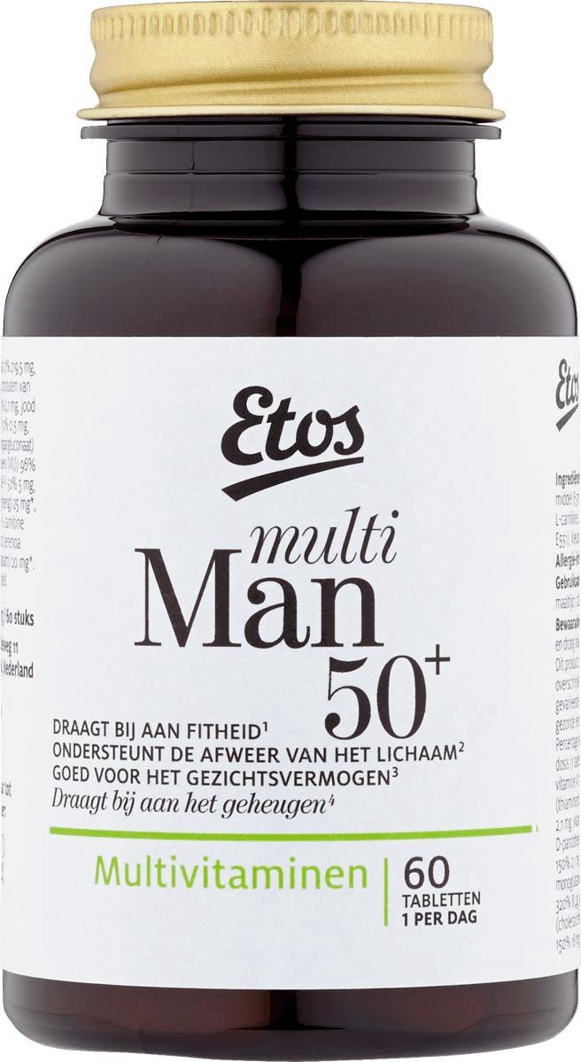verwennen Negende bedenken Etos Multi Man 50+ voedingssupplement - 60 tabletten | bol.com