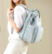 Luiertas/Rugzak Met Verschoonmatje - Verzorgingstas – Luiertas Jongen - Multifunctioneel - Blauw – Reisrugzak – Diaper Bag Backpack - Baby Bedje - Warmtepreventie - Babyverzorging - Comfort E