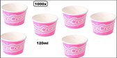 1000x Coupe à glace IceCream 120ml carton rose - glace crème glacée molle d'été