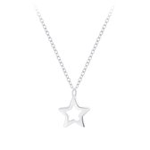 Joy|S - Zilveren ster hanger met ketting 36 cm + 5 cm