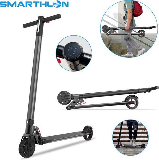 Smarthlon 6" - Electrische Step Kick - E-Scooter Kick - Opvouwbaar - Zwart  | bol.com