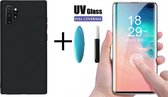 Samsung Galaxy Note 10 Plus Hoesje Siliconen TPU Zwart + UV Screenprotector