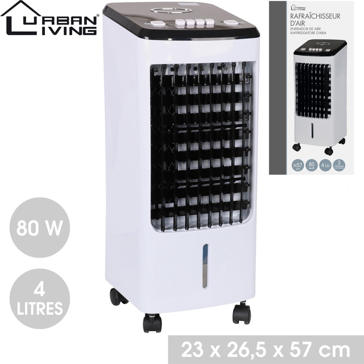 Urban Living - Aircooler 4 litres - refroidisseur / humidificateur d'air |  bol.com