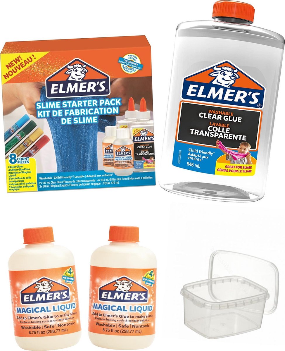 Elmers Glue XXL Pakket doorzichtige, transparante lijm, voor perfect slijm.  Wil jij... | bol.com