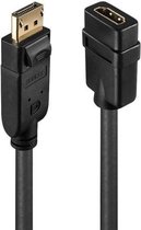 Lindy - Video/audio-adapter - DisplayPort (M) naar HDMI (V) - 0.15 m - zwart