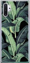 Samsung Note 10 Plus hoesje siliconen - Palmbladeren Bali | Samsung Galaxy Note 10 Plus case | groen | TPU backcover transparant