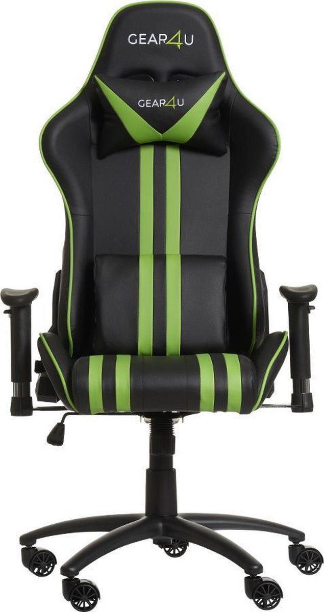 Gear4U Elite gaming stoel - gamestoel / game stoel - zwart / groen