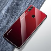 Voor Huawei Honor 8X Gradient Color Glass Case (rood)