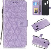 Geperst Printing Rattan Flower Pattern Horizontal Flip PU Leather Case for Huawei Y7 2019 / Enjoy 9, with Holder & Card Slots & Wallet & Photo Frame (Purple)