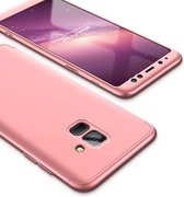 GKK voor Galaxy A8 + (2018) Three Stage Splicing 360 Degree Full Coverage PC Protective Case Back Cover (Rose Gold)