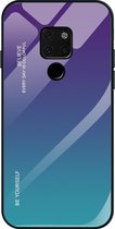 Voor Huawei Mate 20 Gradient Color Glass Case (paars)