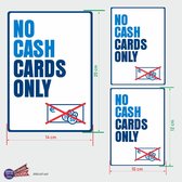 No cash cards only kassa sticker set.