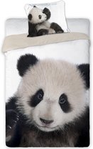 Dekbedovertrek Panda - eenpersoonsmaat met groot kussensloop - 100% katoen