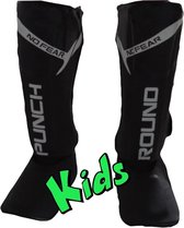 Punch Round Kids NoFear Kickboks Scheenbeschermers Zwart Wit