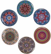 Onderzetters voor glazen - Tafelaccessoires -  Onderzetters  - kurk - Coasters - Set van 6 - Mandala design  - Cadeau
