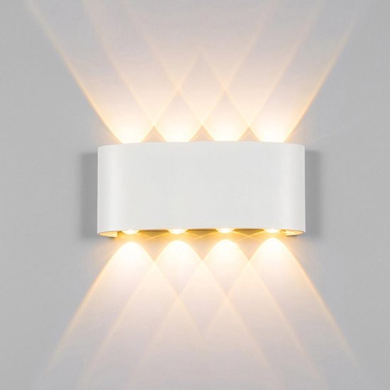 Smart Quality - led wandlamp binnen en buiten ip65 - Mat wit -Waterdicht  -... | bol.com