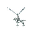 Labrador Puppy (mini) Hanger -merk COOLDOG™ in massief Zilver * inclusief ketting