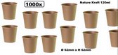 1000x Koffiebeker Espresso Nature Kraft  120ml bruin next generation - milieu kraft koffie melk suiker beker coffee to go