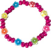 Enkelbandje- Kinderen- Roze Bloem- 3 tot 5 jaar- Stretch-Charme Bijoux