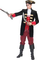 Funny Fashion - Piraat & Viking Kostuum - Piraat Stylo Star Kostuum Man - rood,zwart - Maat 48-50 - Carnavalskleding - Verkleedkleding
