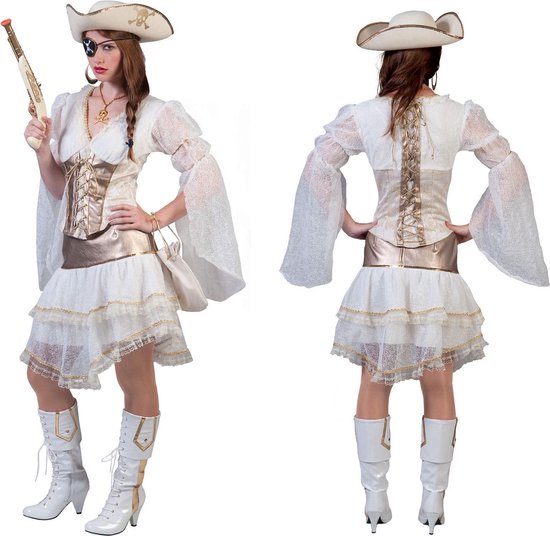 "Wit piraten kostuum voor dames  - Verkleedkleding - Small"