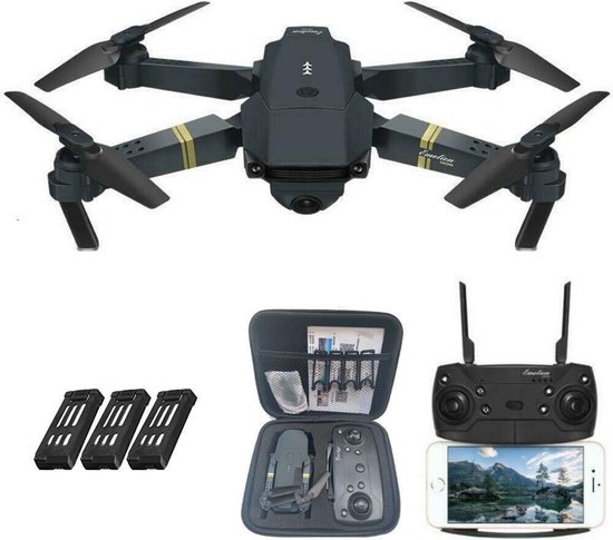 E58 mini drone met camera - Fly more combo - 2 extra accu's en opbergtas