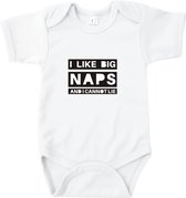 Rompertjes baby met tekst - I like big naps and i cannot lie - Romper wit - Maat 74/80