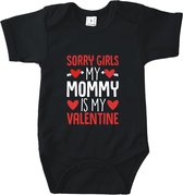 Go Mama® Valentijn - Valentijnsdag - Valentijnscadeau - Valentijnscadeau voor Mama - Sorry girls, mommy is my valentine - Maat 50/56 - Zwart