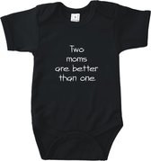 Romper Two moms are better than one, Zwart, 62/68