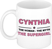 Cynthia The woman, The myth the supergirl cadeau koffie mok / thee beker 300 ml