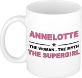 Annelotte The woman, The myth the supergirl cadeau koffie mok / thee beker 300 ml