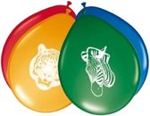 16x stuks Safari/jungle dieren themafeest ballonnen 27 cm - Kinderverjaardag feestartikelen