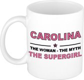 Carolina The woman, The myth the supergirl cadeau koffie mok / thee beker 300 ml