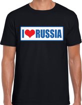 I love Russia / Rusland landen t-shirt zwart heren L