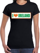 I love Ireland / Ierland landen t-shirt zwart dames M