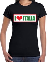 I love Italia / Italie landen t-shirt zwart dames M