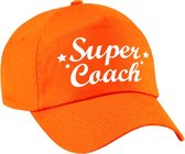 Super coach cadeau pet / baseball cap oranje voor dames en heren - kado voor een coach
