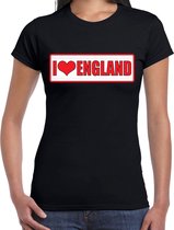 I love England / Engeland landen t-shirt zwart dames 2XL