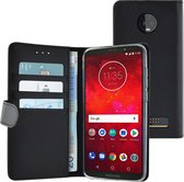Azuri walletcase magnetic closure & cardslots - zwart - Motorola Z3 Play