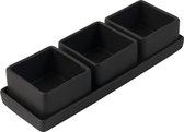 Gusta - Tapasschaaltjes - Sausschaaltje - Serveren - Zwart - 23x8x5,1cm