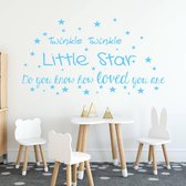 Twinkle Twinkle Little Star -  Lichtblauw -  160 x 86 cm  -  baby en kinderkamer  engelse teksten  alle - Muursticker4Sale